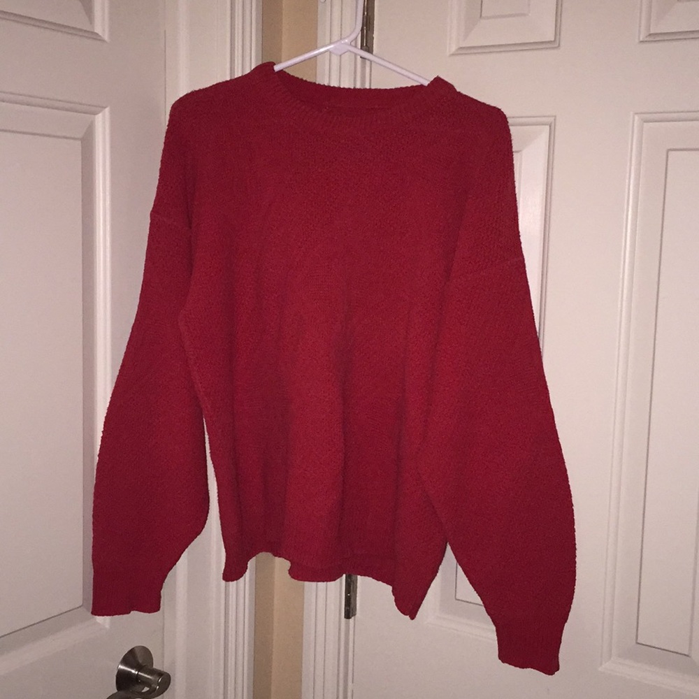 Red Sweater With Diamond Pattern - image 1